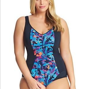 Abstract One-piece Swimsuit